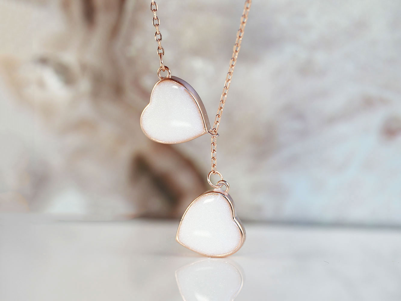 Breastmilk Jewelri Two Hearts Necklace Keepsakemom (2)