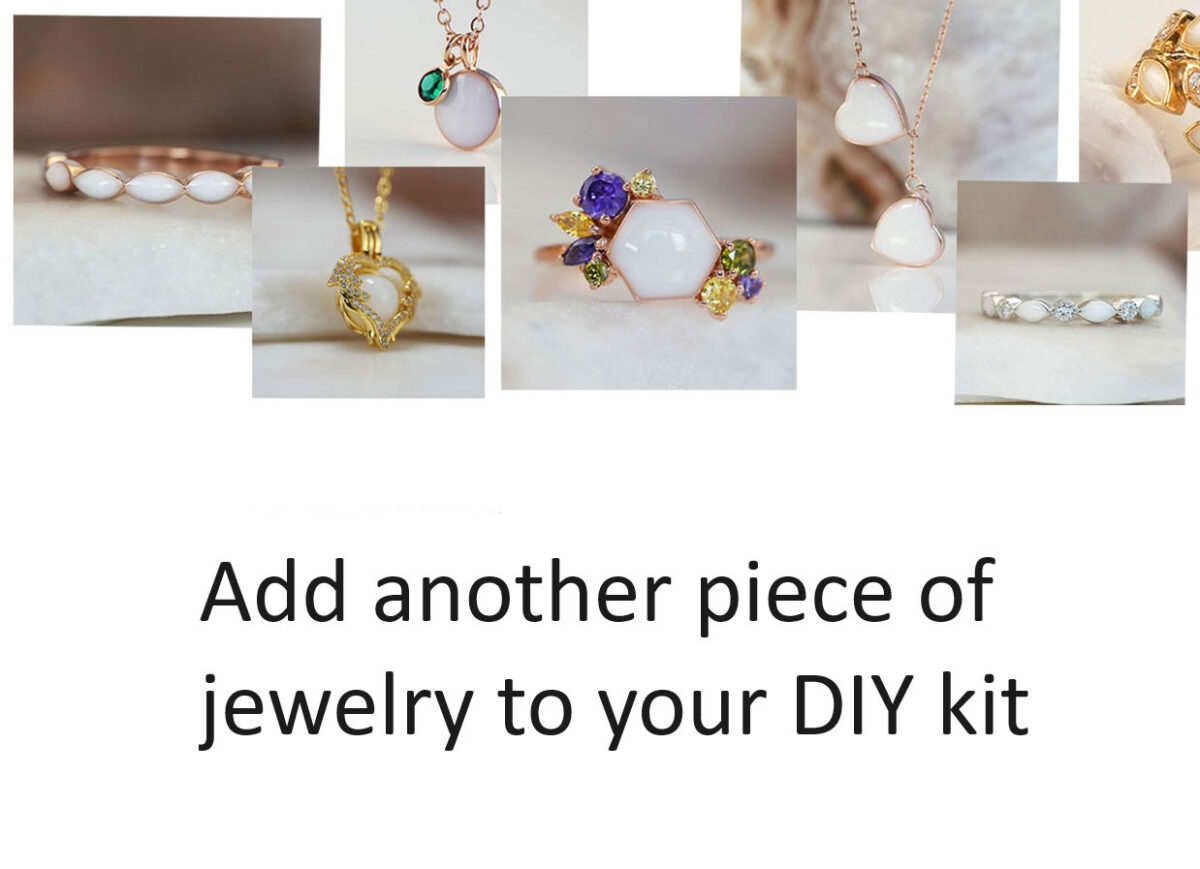 breastmilk jewelry multiple add-on items, products for DIY kit from KeepsakeMom