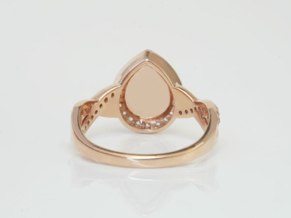 back of the teardrop breast milk ring rose gold metal from Keepsake Mom
