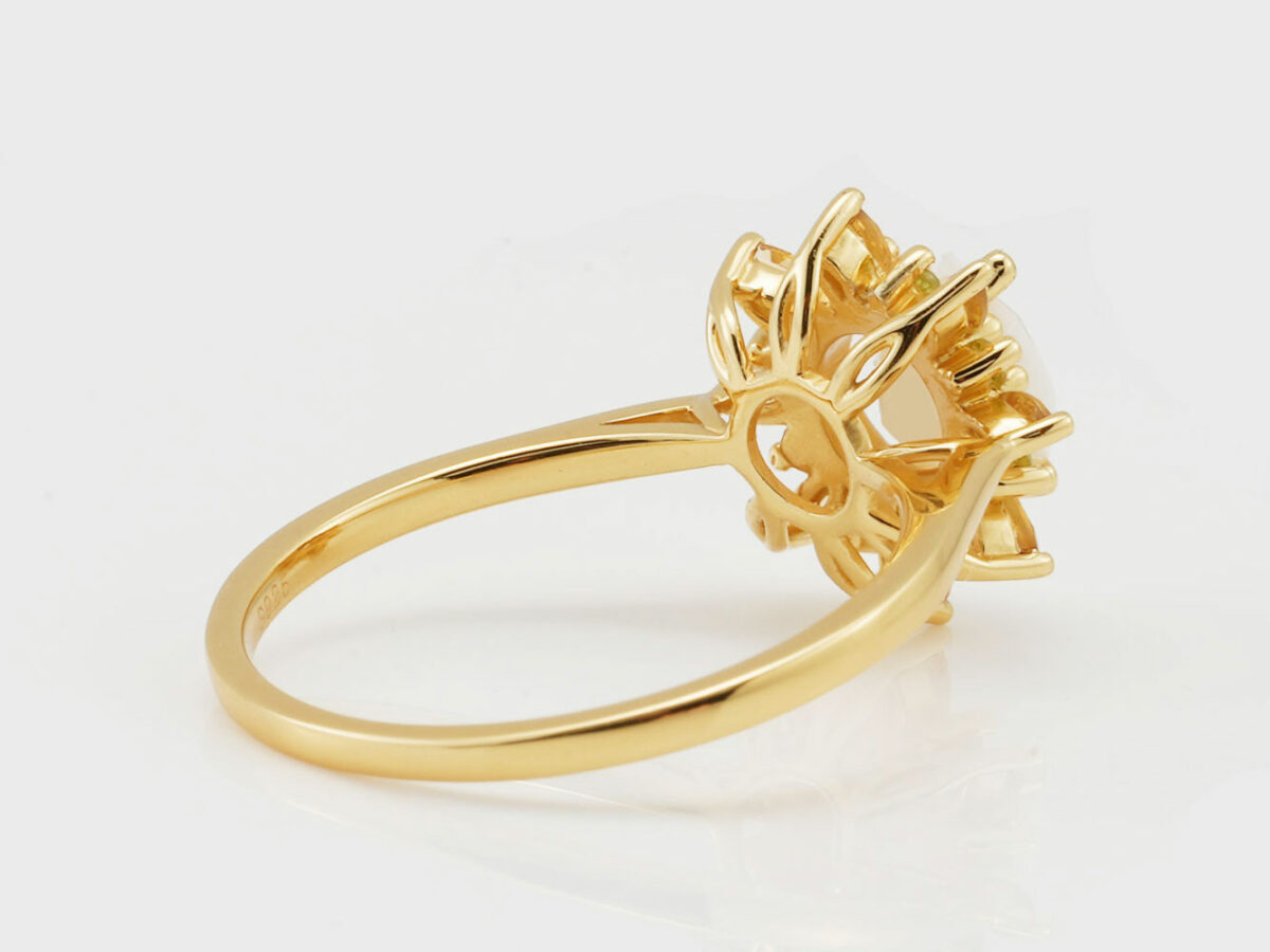 Yellow gold plated sterling silver diamond-shaped breast milk ring from KeepsakeMom