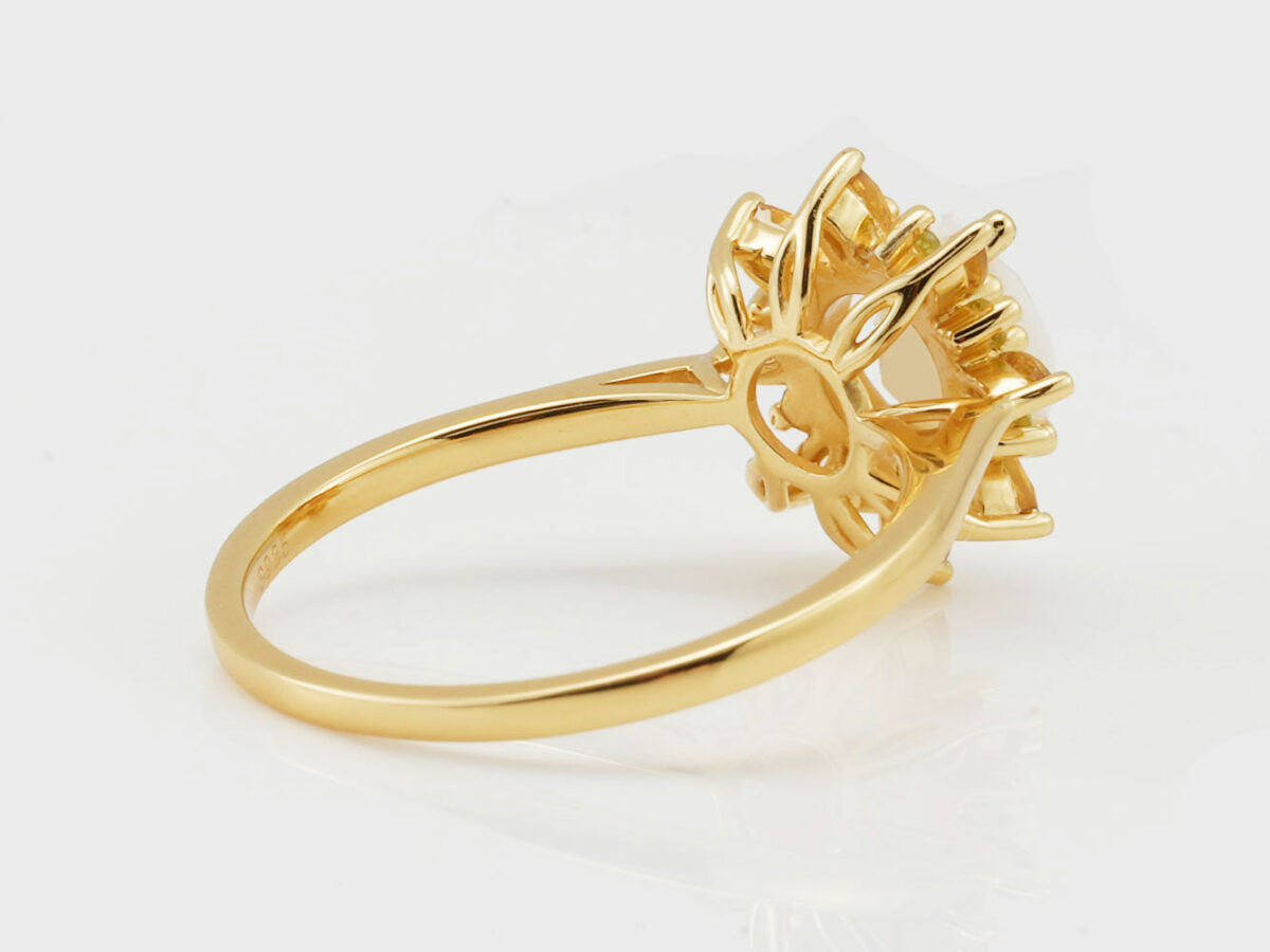 Yellow gold plated sterling silver diamond-shaped breast milk ring from KeepsakeMom