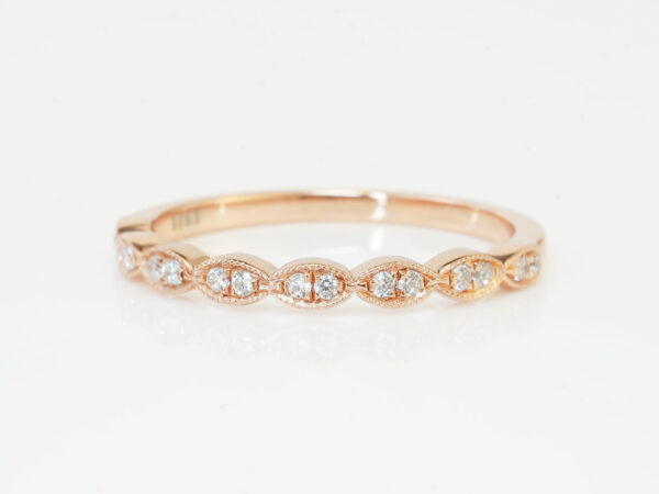 breastmilk jewelry add-on ring fine band KeepsakeMom rose gold clear crystals