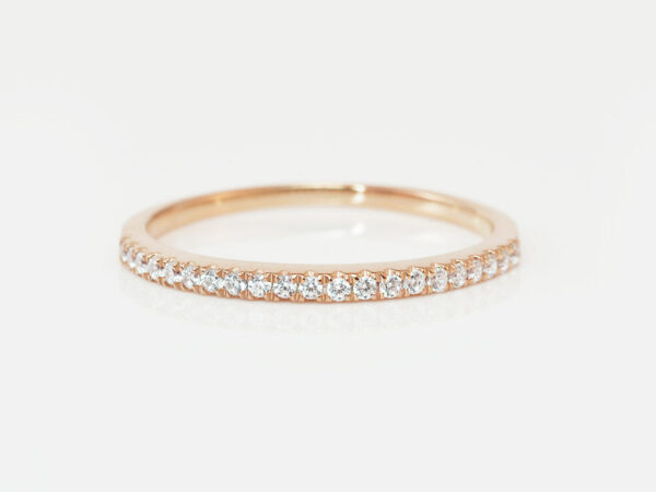 breastmilk jewelry add-on ring fine band KeepsakeMom rose gold clear crystals