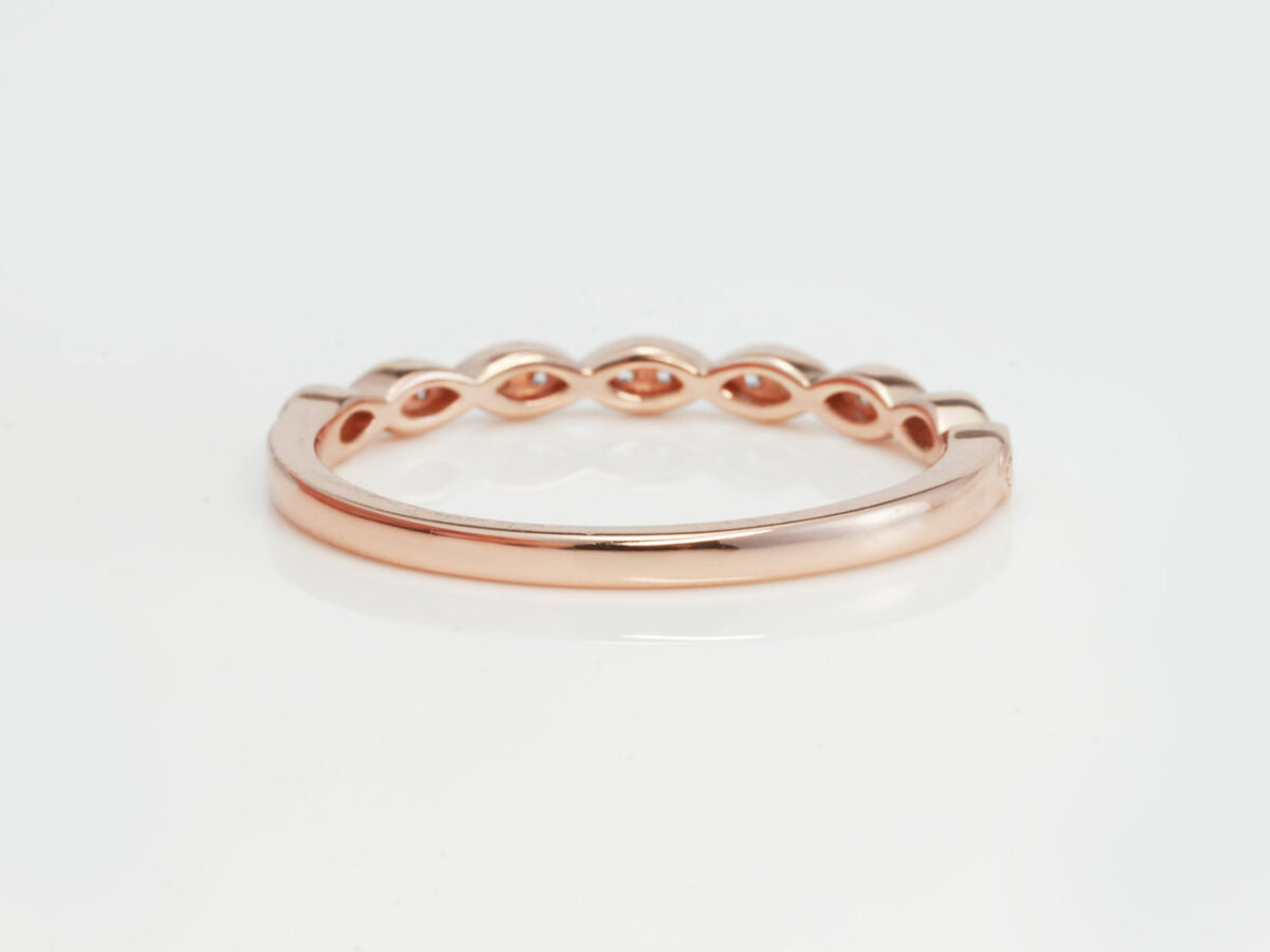 breast milk ring rose gold plated half-band from Keepsake Mom back view
