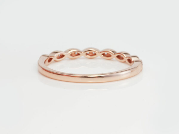 breast milk ring rose gold plated half-band from Keepsake Mom back view