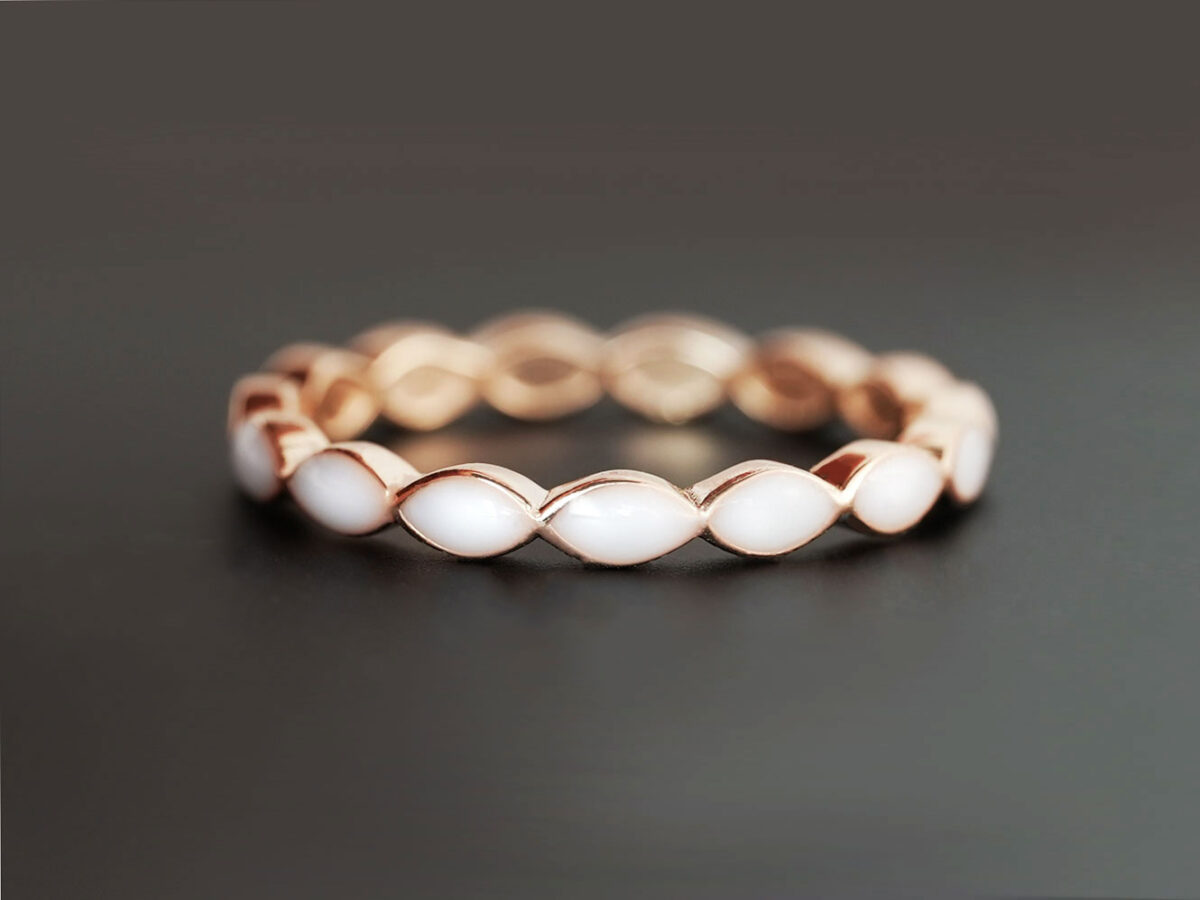 breastmilk ring full band marquise style keepsakemom rose gold