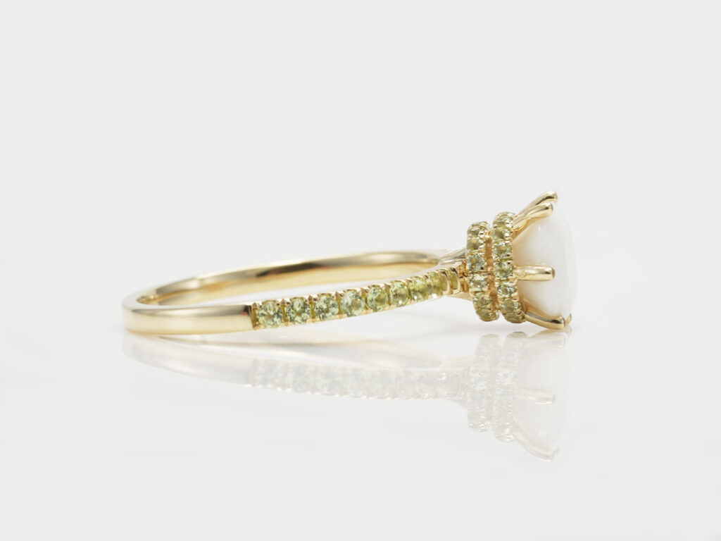 breastmilk jewelry princess cut yellow gold ring with November birth month yellow citrine stone color from KeepsakeMom