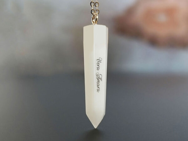 breastmilk jewelry dagger dad father necklace from keepsakemom white with silver chain crystal shape with names