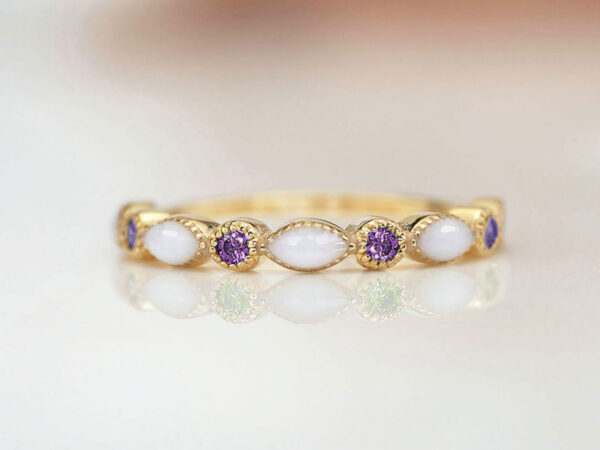 DIY Breast Milk Kit – Marquise Ring (birth month color) - Image 1