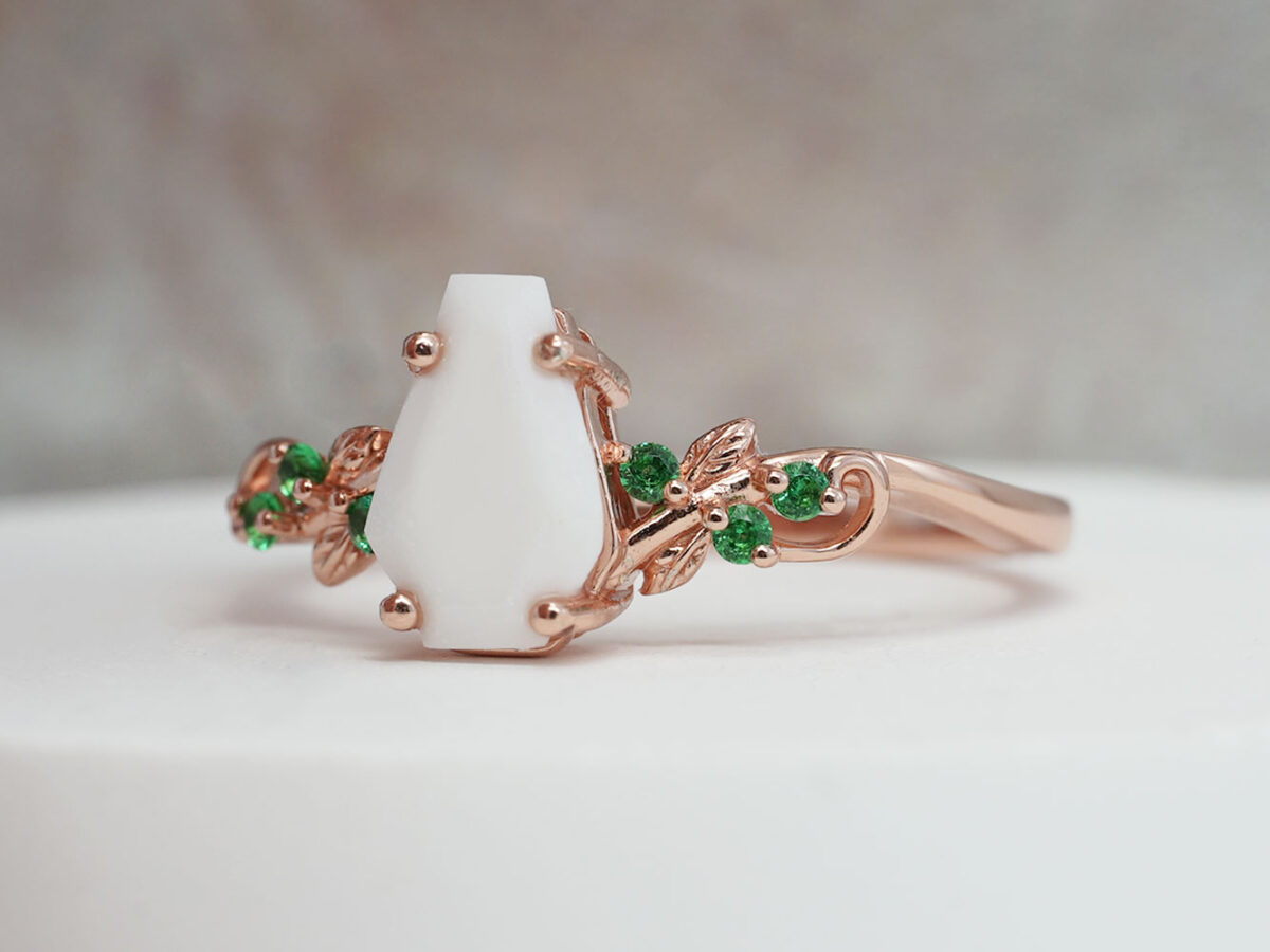 breastmilk-jewelry-ring-rose-gold-faceted-stone-emeralds-keepsakemom
