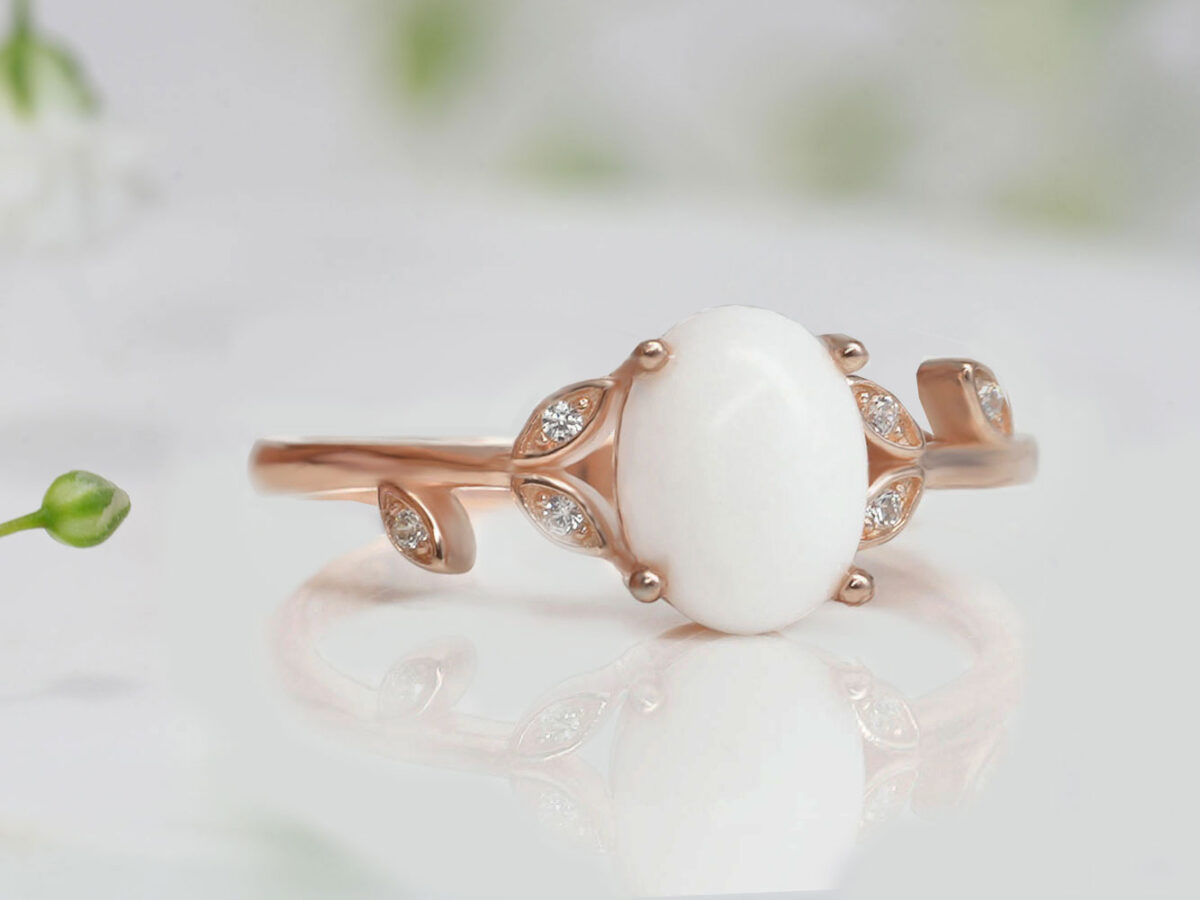 breastmilk jewelry rose gold leaves/ branch shape ring for DIY kit from KeepsakeMom