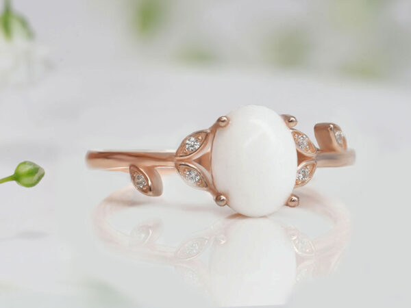 breastmilk jewelry rose gold leaves/ branch shape ring for DIY kit from KeepsakeMom