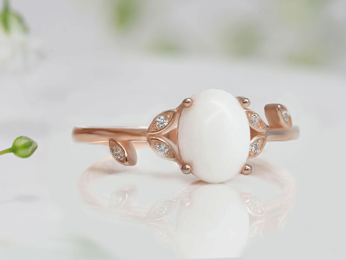 Breastmilk Ring Drop Smooth Rose Gold Crystals Keepsakemom Ring2