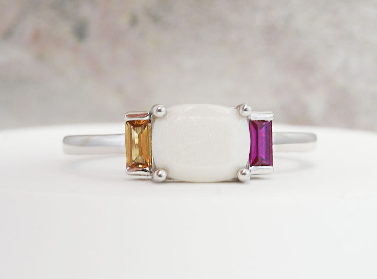 breastmilk-ring-rectangular-faceted-stone-gems-sides-yellow-red-sterling-silver-ring-keepsakemom