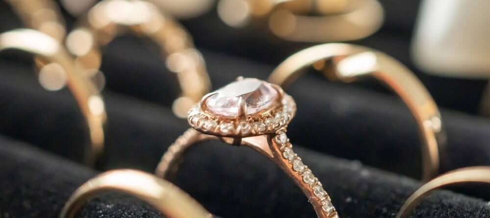 Close-up of fine jewelry diamond ring