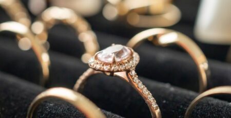 Close-up of fine jewelry diamond ring