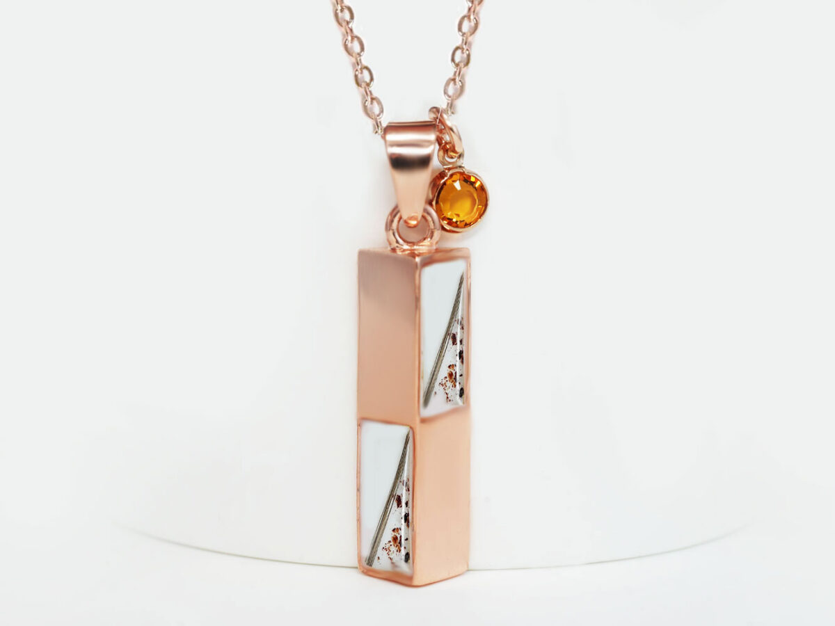 Breastmilk Necklace Bar Rose Gold November Yellow Charm Placenta Keepsakemom