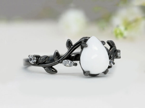 breastmilk jewelry black gold leaves/ branch ring for DIY kit from KeepsakeMom