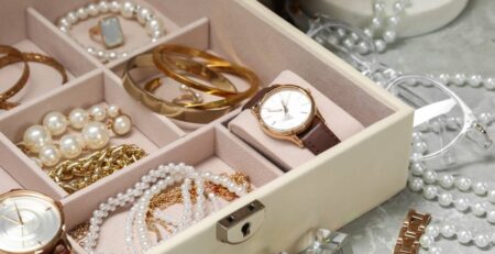 Jewelry box filled with different accessories