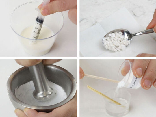 Kit diy kit breastmilk jewelry from keepsakemom steps shown