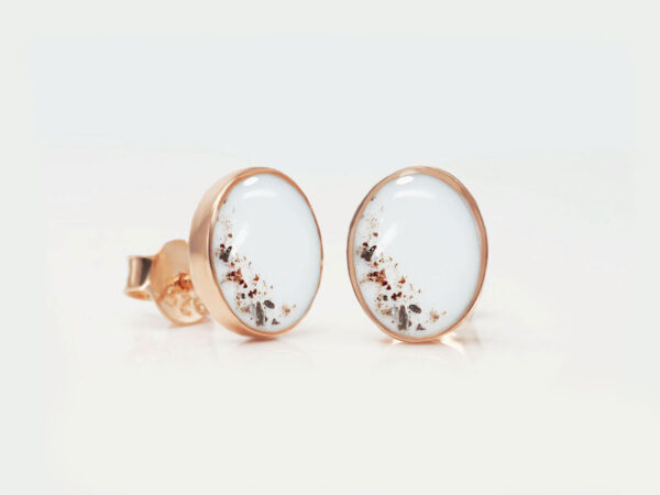 Studded Earrings with Placenta, Umbilical Cord or Ashes - Image 1