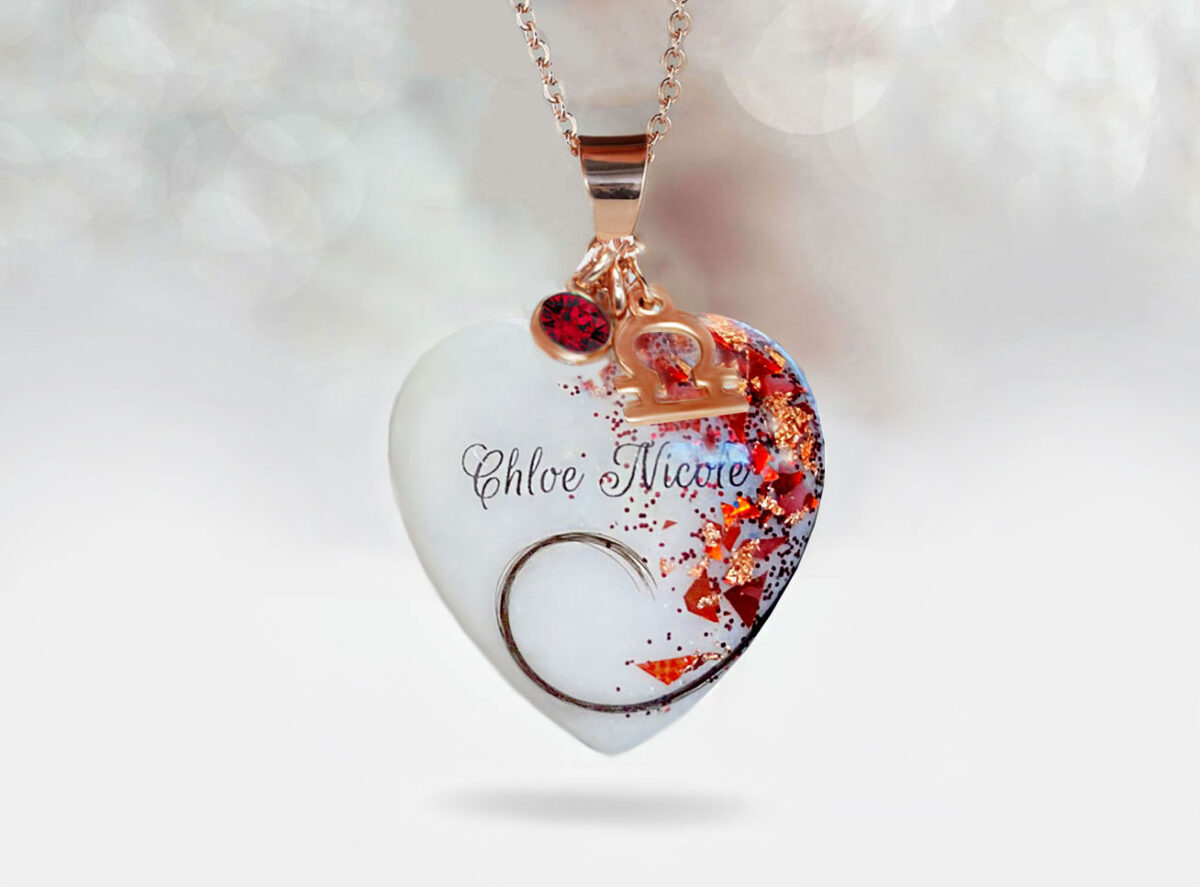 Rose Gold Heart with Birth Color