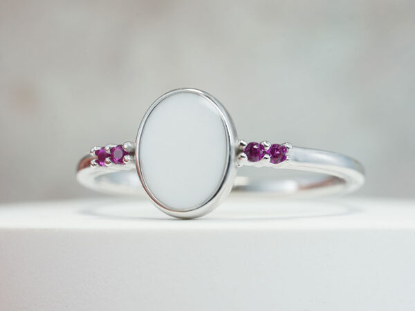 breastmilk-oval-silver-ring-four-gems-keepsakemom