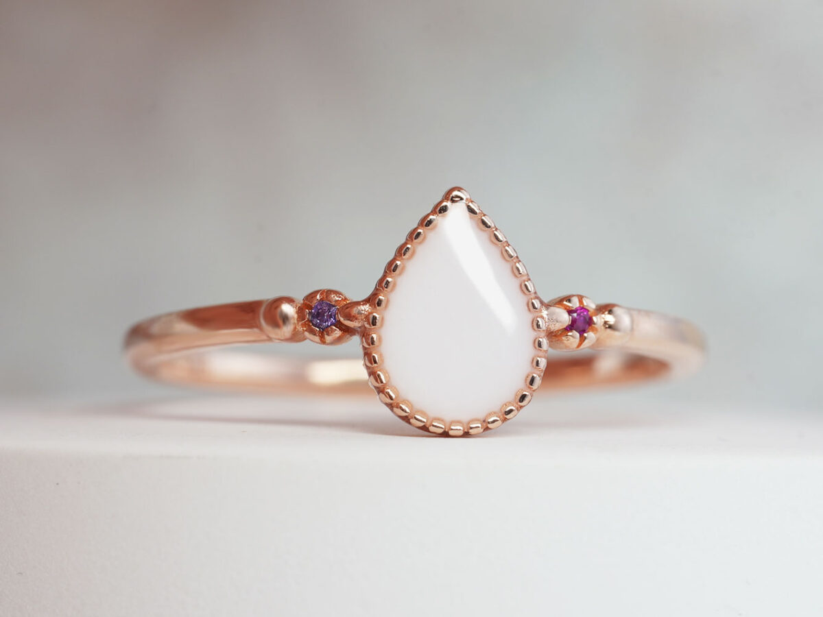 Breastmilk Ring Drop Ring Gems Rose Gold Drop Keepsakemom2