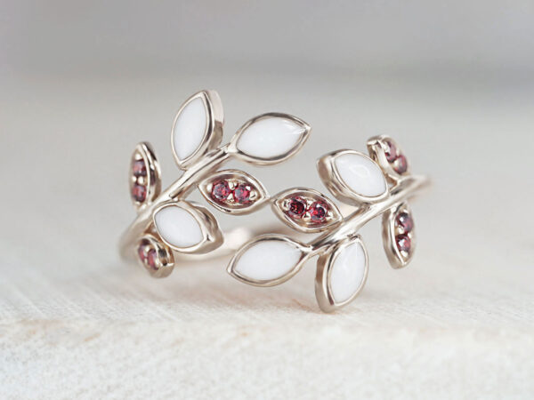 Birth Color 925 Sterling Silver Mother's Embrace Ring, non-plated