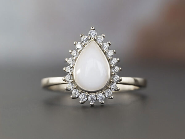 925 Sterling Silver Precious Drop Ring, non-plated